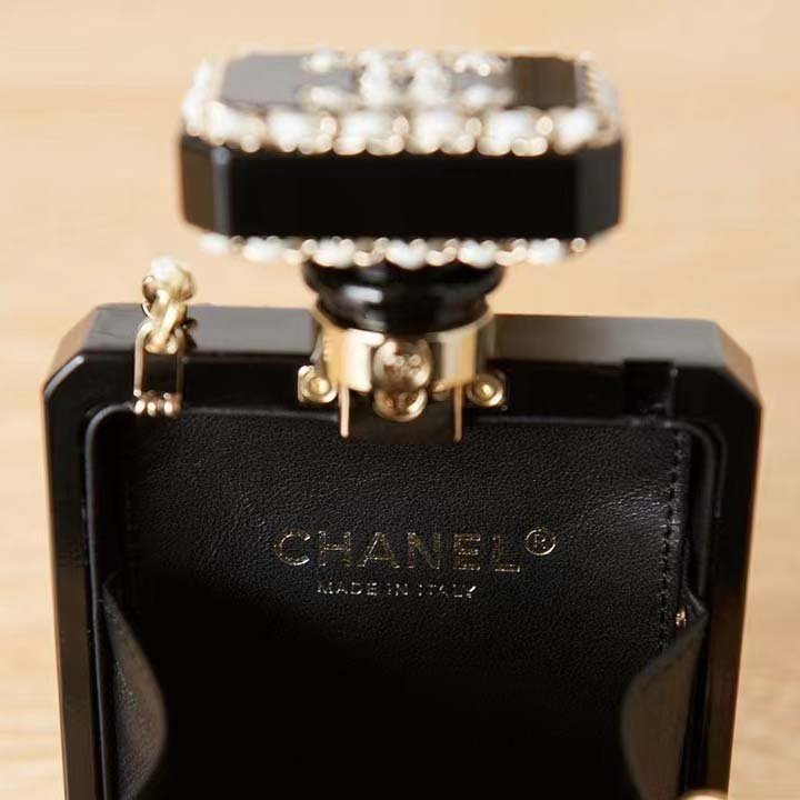 Chanel CC Women Evening Bag Lambskin Plexi Gold-Tone Metal Black White - Image 2