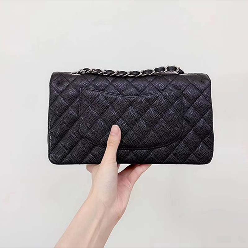 Chanel Women CF Flap Bag in Diamond Pattern Calfskin Leather-Black - 图片 10