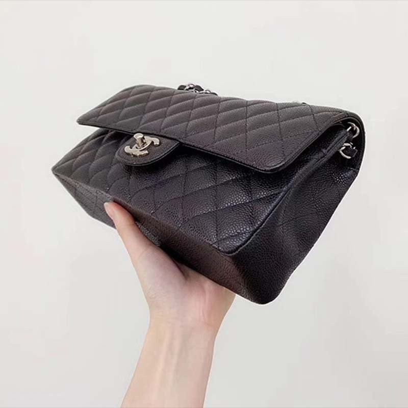 Chanel Women CF Flap Bag in Diamond Pattern Calfskin Leather-Black - 图片 9