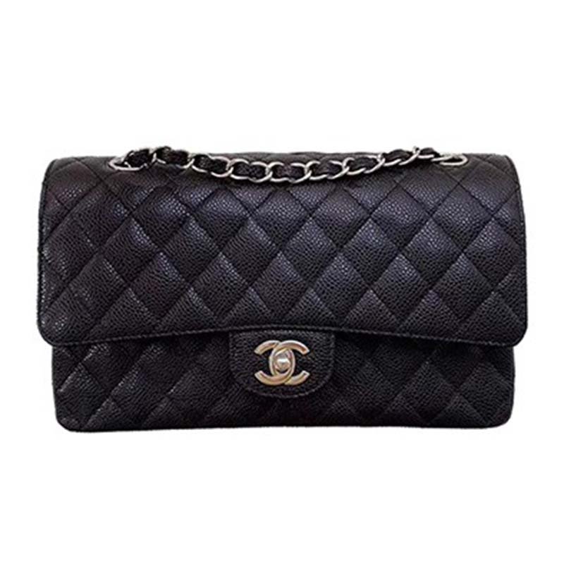 Chanel Women CF Flap Bag in Diamond Pattern Calfskin Leather-Black - 图片 4