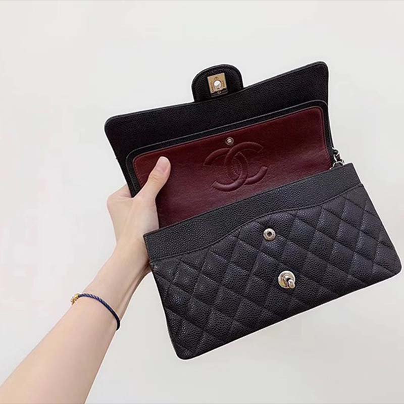 Chanel Women CF Flap Bag in Diamond Pattern Calfskin Leather-Black - 图片 2