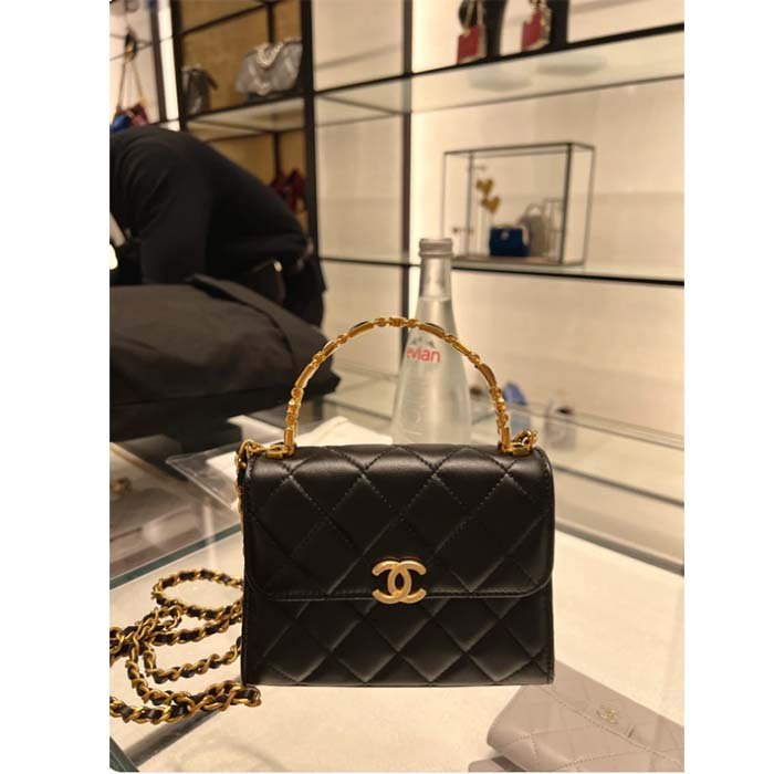 Chanel Women Kelly 22 Flap Bag in Calfskin Leather-Black - 图片 3