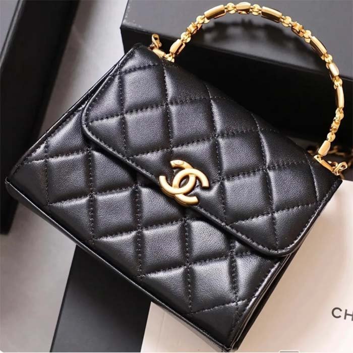 Chanel Women Kelly 22 Flap Bag in Calfskin Leather-Black - 图片 10
